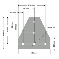 41-170-1 MODULAR SOLUTIONS ALUMINUM CONNECTING PLATE<br>135MM X 135MM FLAT TEE W/HARDWARE